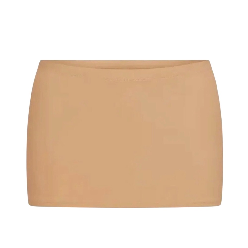 SKIMS Recycled Swim Micro Mini Skirt Ochre Tan Brown CU-SKT-Womens Large L
